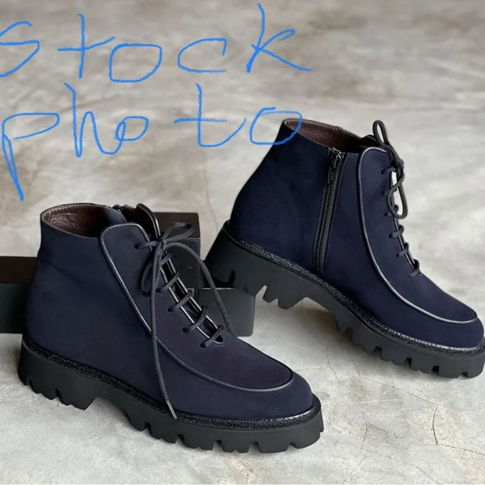 BRUNATE ankle leather boots ultra light lace-up + zipper size 38 (7 US) new - Picture 3 of 10